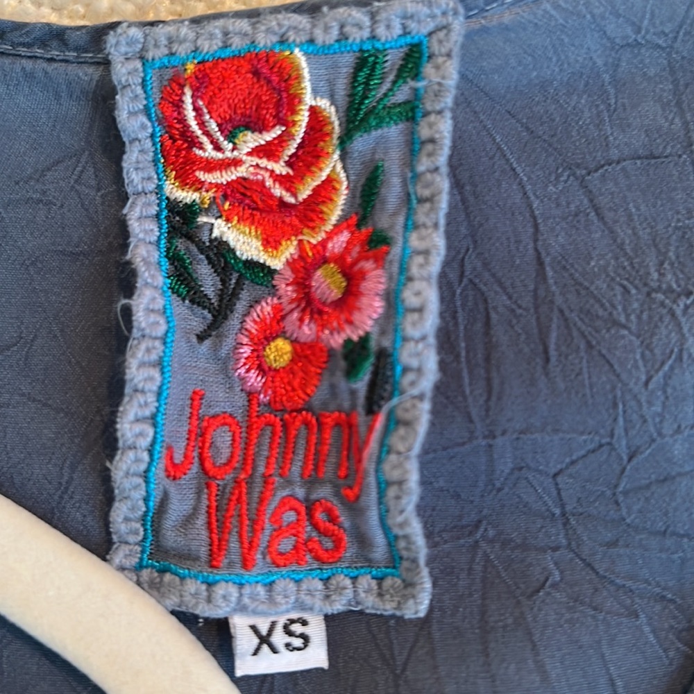 Johnny Was Cupra rayon lace blouse XS Denim color - Picture 2 of 8